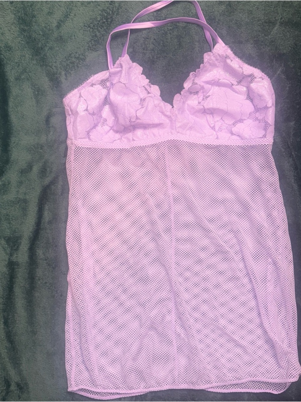 Women’s Lace & Mesh Nightdress - Lavender